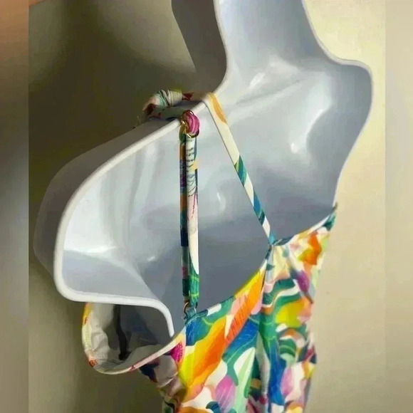 La Blanca Wild Tropic One Shoulder One Piece Swimsuit Size 12 - Picture 5 of 6